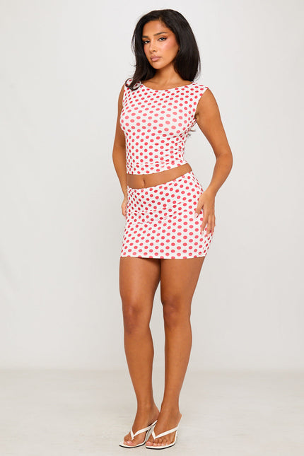 Biarritz Polka Dot Off Shoulder Top & Mini Skirt Co-Ord