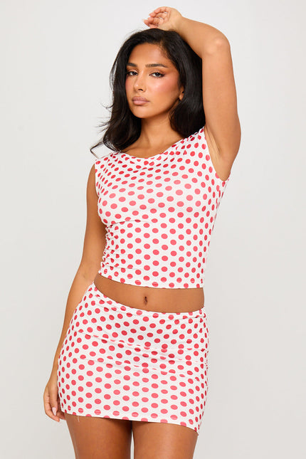 Biarritz Polka Dot Off Shoulder Top & Mini Skirt Co-Ord