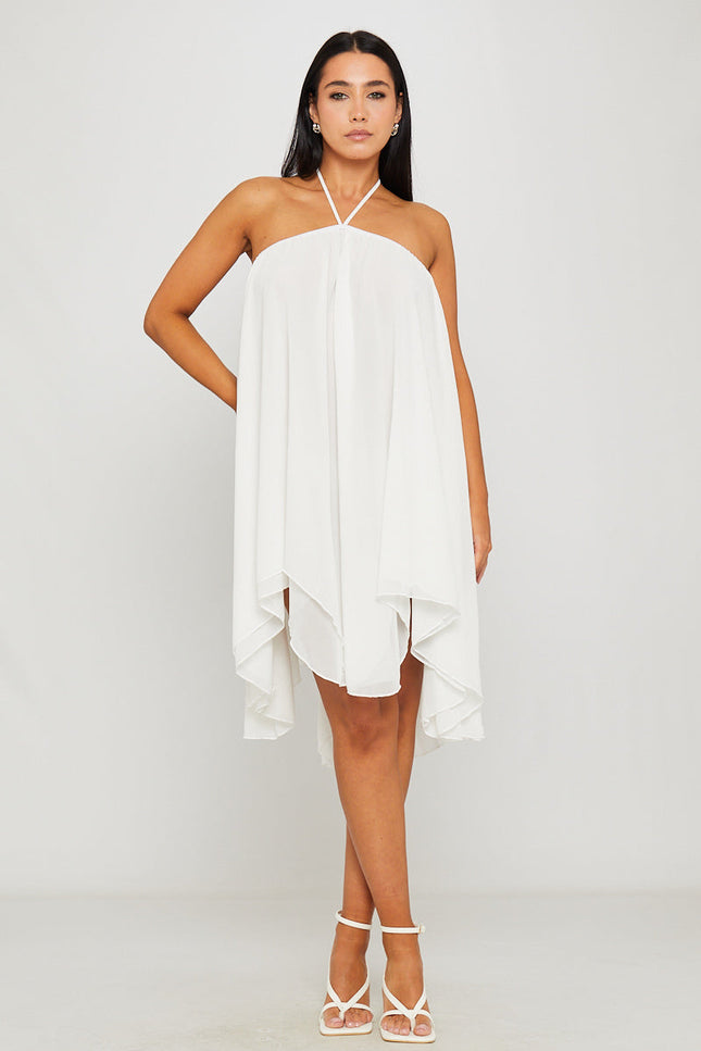 Taormina Halter Chiffon Mini Dress