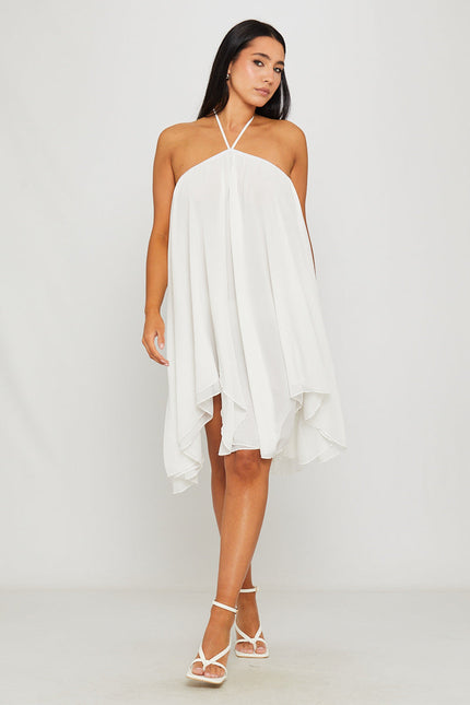 Taormina Halter Chiffon Mini Dress