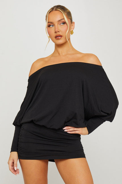 Como Off Shoulder Batwing Mini Dress