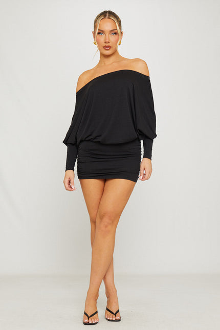 Como Off Shoulder Batwing Mini Dress