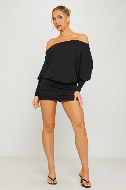 Como Off Shoulder Batwing Mini Dress