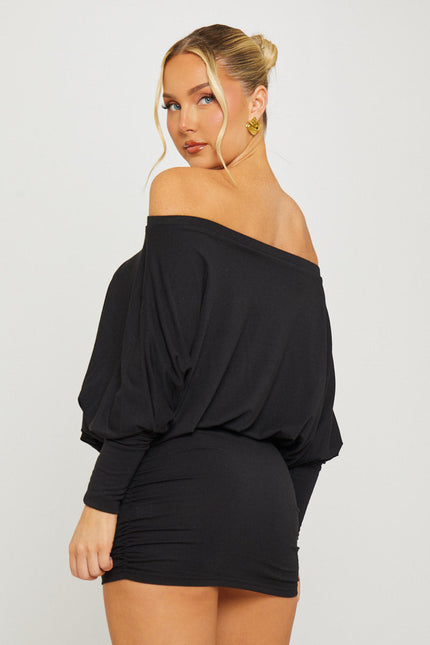 Como Off Shoulder Batwing Mini Dress