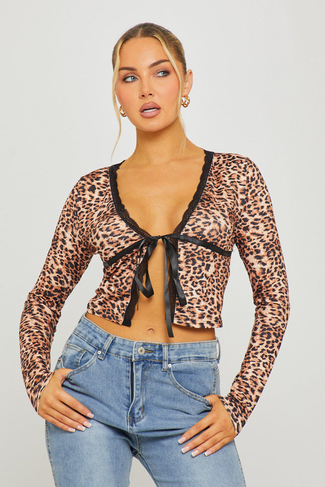 Milano Leopard Tie Top
