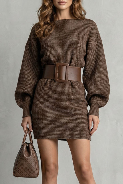 Torino Belted Knit Mini Dress