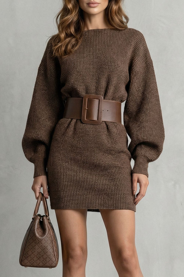 Torino Belted Knit Mini Dress