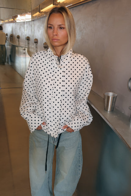 Riley White Polka Dot Navy Jacket