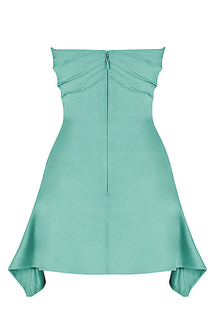 Blue Catherine Draped Blue Strapless Mini Corset Dress