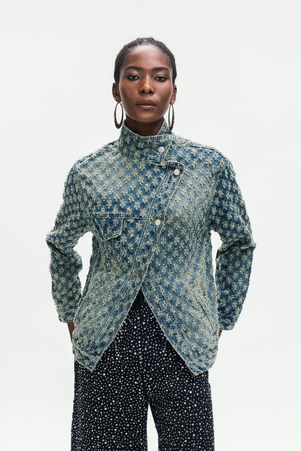 Maelis Asymmetric Denim Jacket