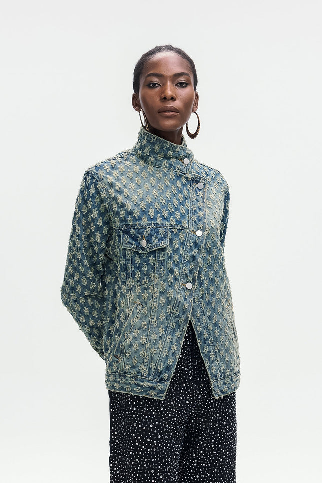 Maelis Asymmetric Denim Jacket