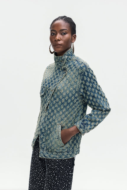 Maelis Asymmetric Denim Jacket