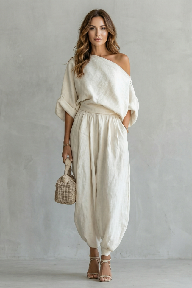 Ravello Off-Shoulder Linen Set