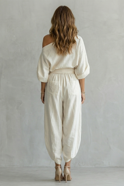 Ravello Off-Shoulder Linen Set