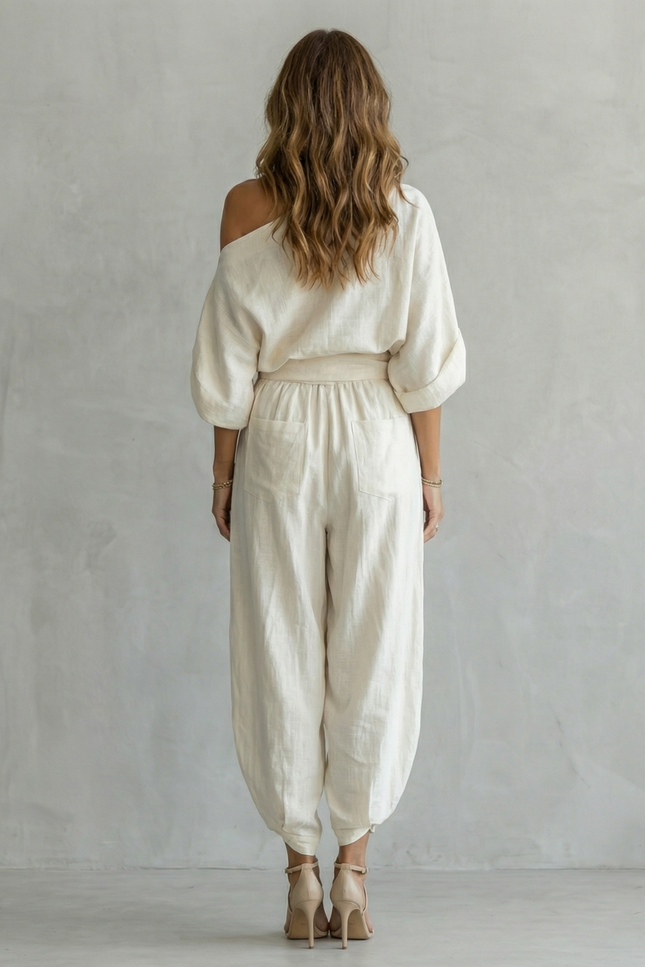 Ravello Off-Shoulder Linen Set