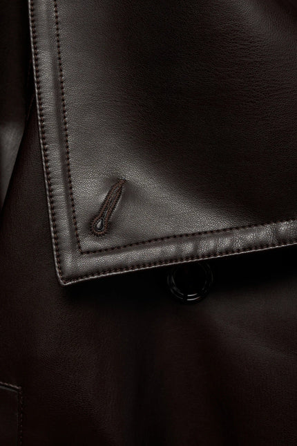 Ambre Belted Leather Look Jacket