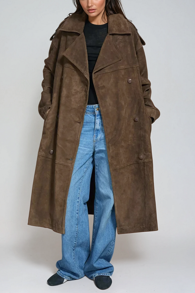 Arlina Lace-Up Suede Coat