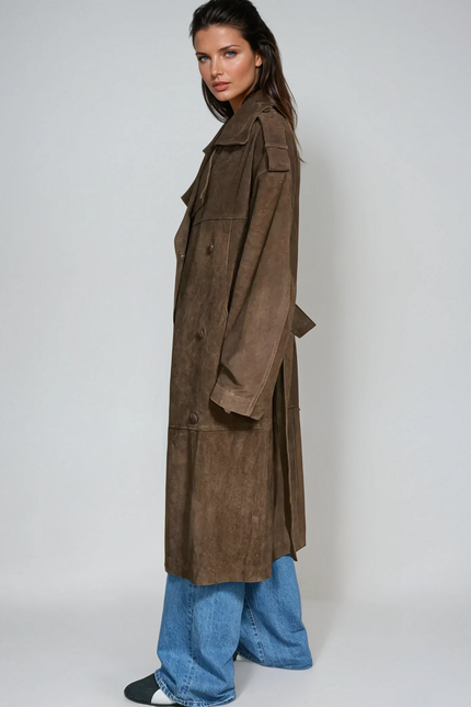 Arlina Lace-Up Suede Coat