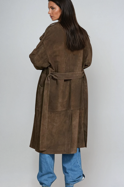 Arlina Lace-Up Suede Coat