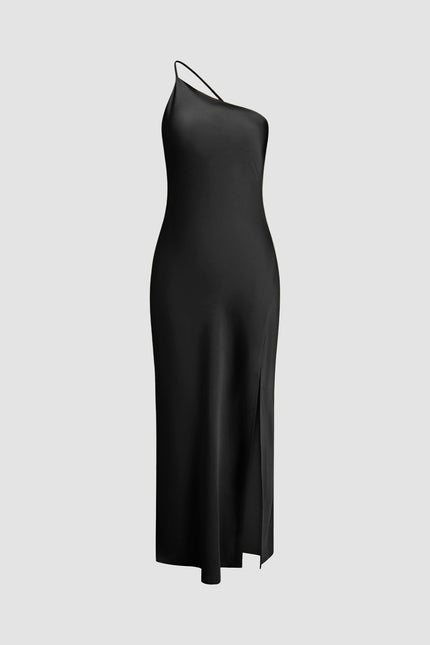 Positano Satin One Shoulder Dress