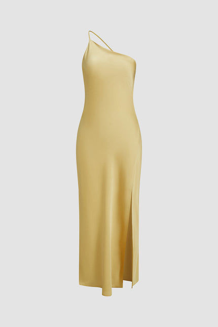 Positano Satin One Shoulder Dress
