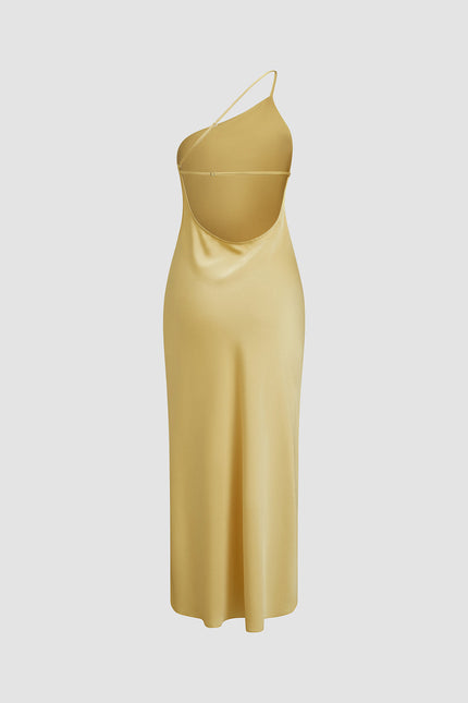 Positano Satin One Shoulder Dress
