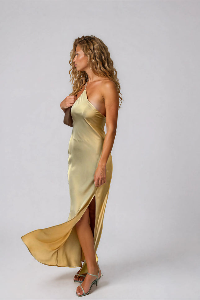 Positano Satin One Shoulder Dress