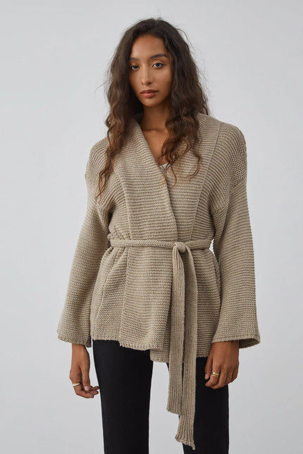 Terra Sands Knit Belted Cardigan