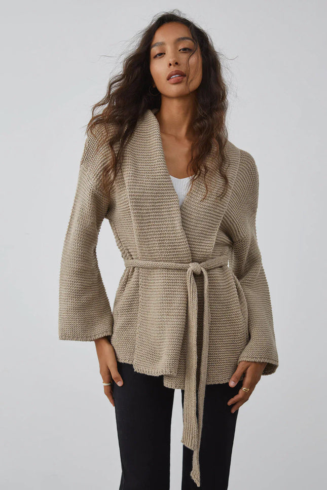 Terra Sands Knit Belted Cardigan