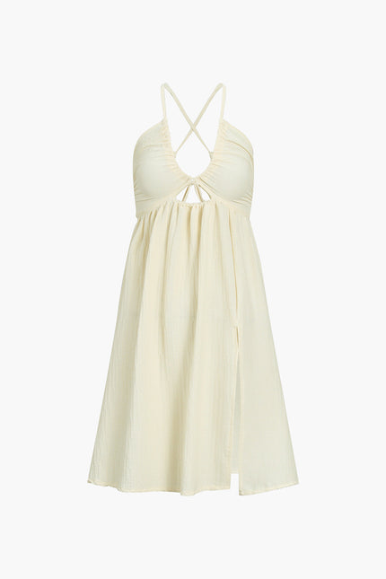 Sorrento Halter Backless Split Midi Dress