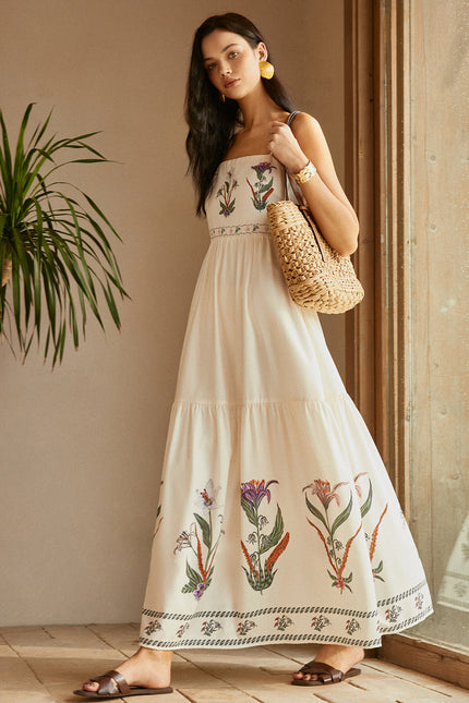 Savannah Embroidered Floral Maxi Dress