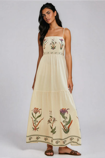 Savannah Embroidered Floral Maxi Dress
