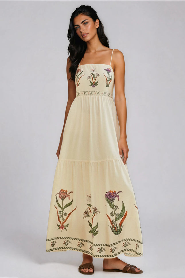 Savannah Embroidered Floral Maxi Dress