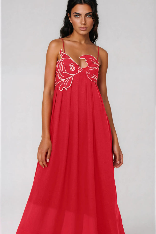 Sicilia Red Maxi Dress