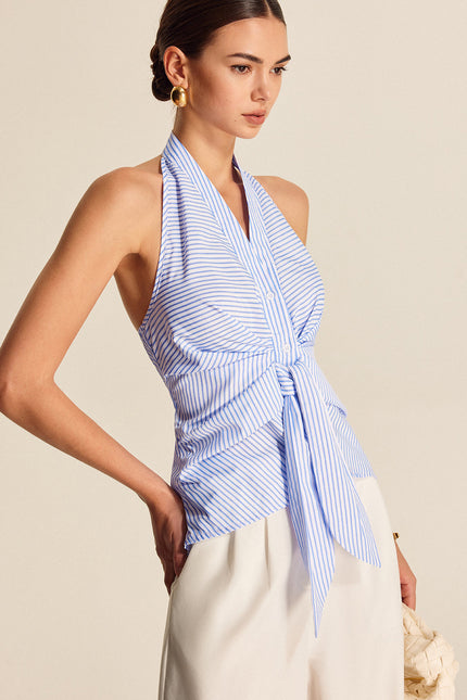 Luisa Stripe Halter Top