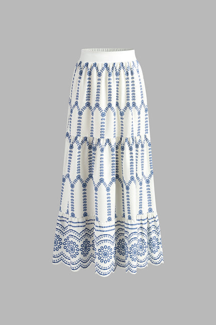 Palermo Emroided Sleeveless Tie Back Skirt Set