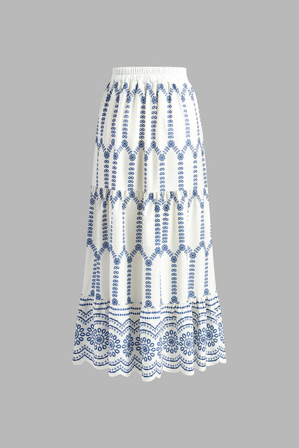 Palermo Emroided Sleeveless Tie Back Skirt Set