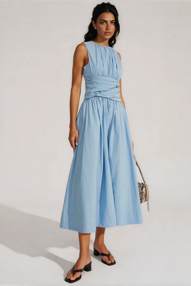 Elba Blue Midi Dress