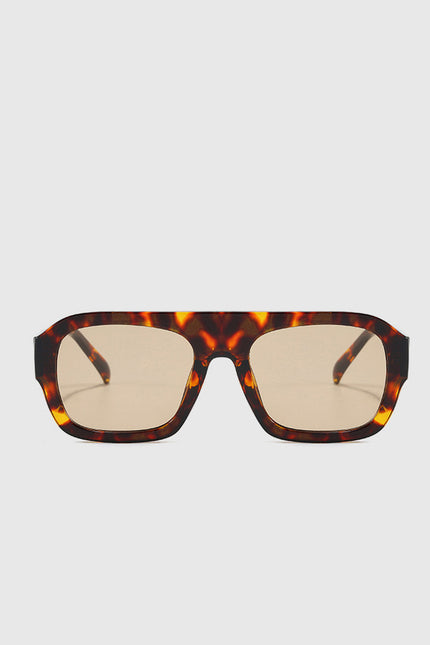 Mykonos Leopard Printed Square Sunglasses