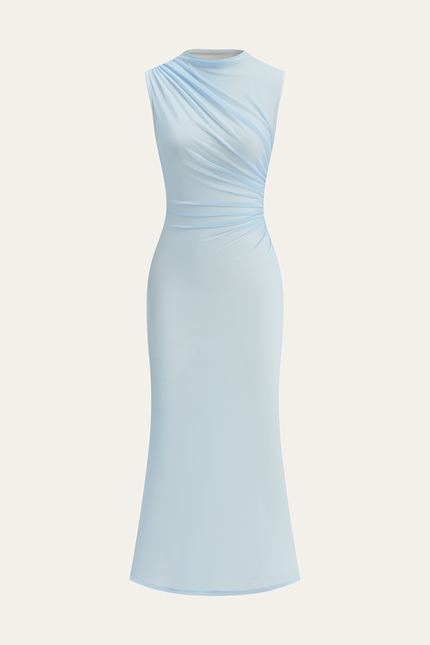 Bordeaux Mesh Maxi Dress