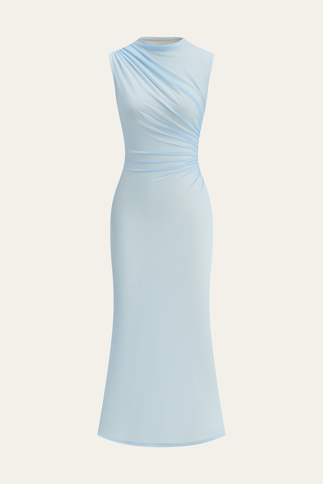 Bordeaux Mesh Maxi Dress