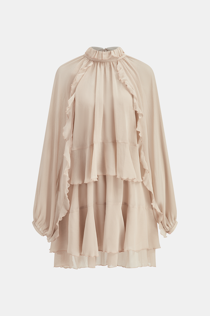 Cortina Ruffle Chiffon Mini Dress Set with Liner