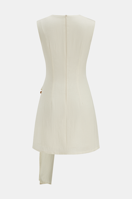 Anne Linen Blend Draped Mini Dress