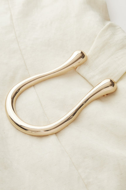 Anne Linen Blend Draped Mini Dress