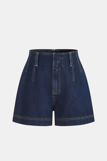 Torino Belted Denim Vest & Shorts Set