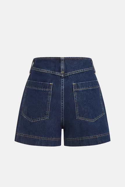 Torino Belted Denim Vest & Shorts Set