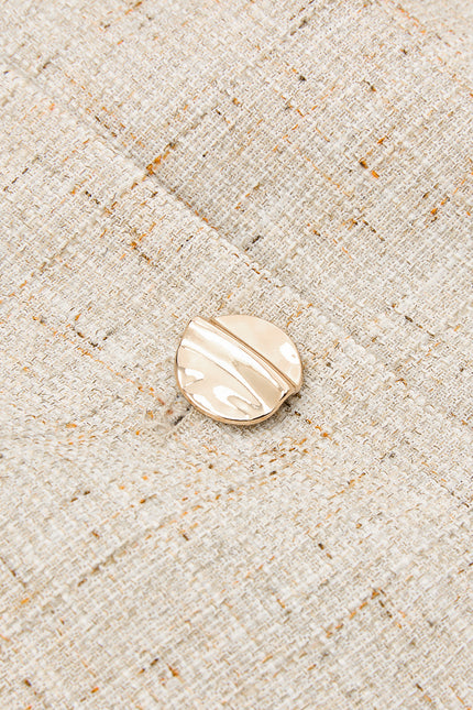 Cortina Tweed Buttoned Vest & Mini Shorts Set