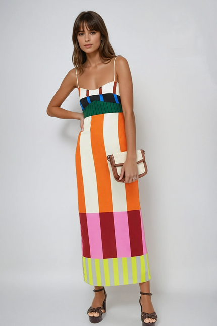 Portofino Stripe Midi Dress
