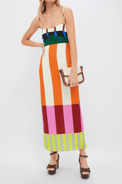 Portofino Stripe Midi Dress