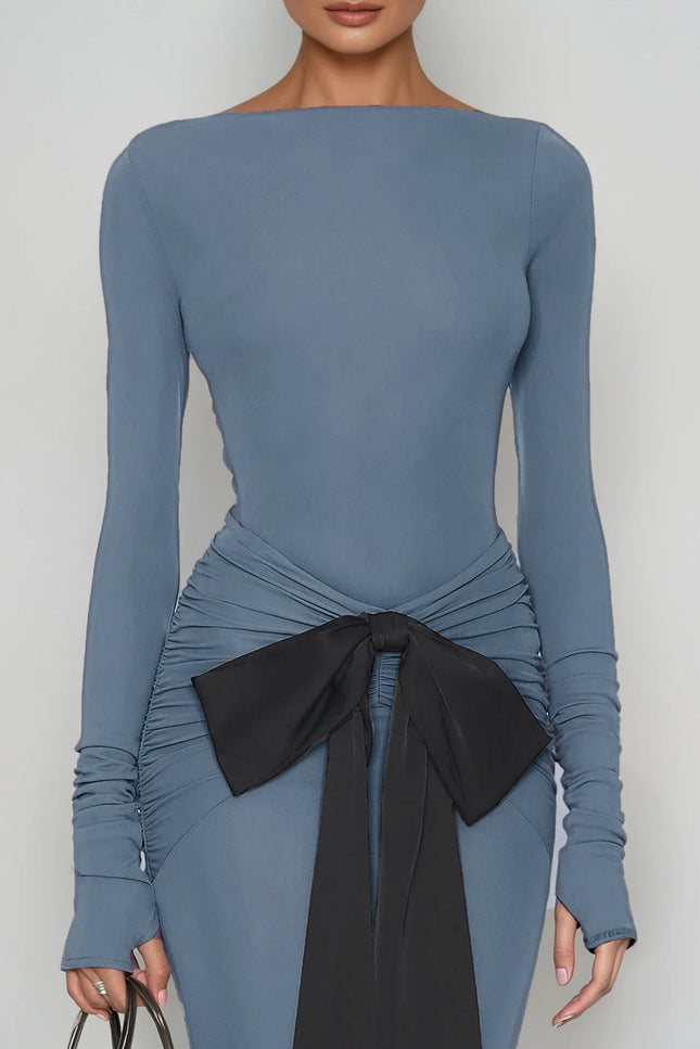 Evelyne Bow Maxi Dress